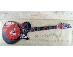  Часы настенные "Рок гитара" с декоративной вешалкой.