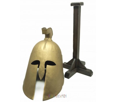 Шлем древнегреческий на деревянной подставке