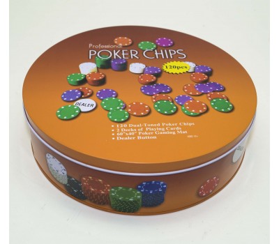 Набор для покера "начальный" на 120 фишек 